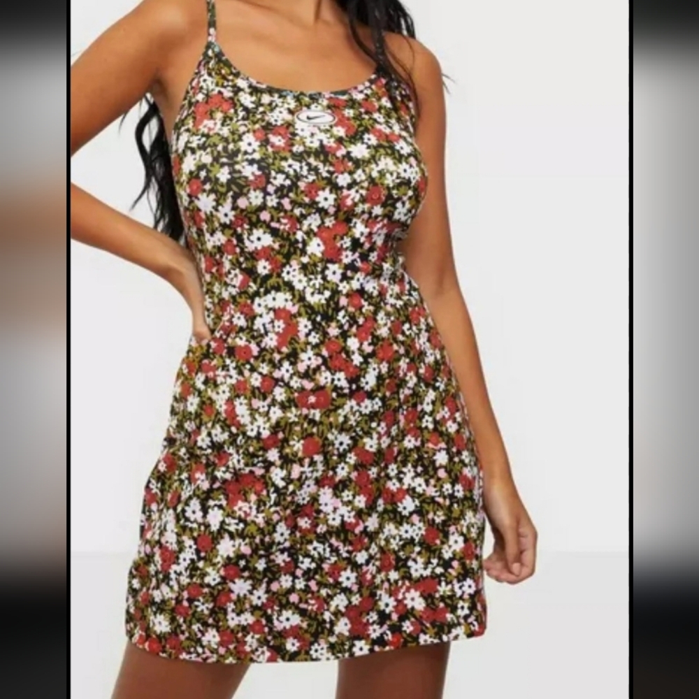 NIKE Sportswear Dual Disty Cami Floral Print Tank Dress Size SP 90s Y2K style - Picture 2 of 8